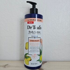 Dr Teal's Stress Relief Body Lotion Ginseng Ginger Rhodiola Rosea 18oz 532ml